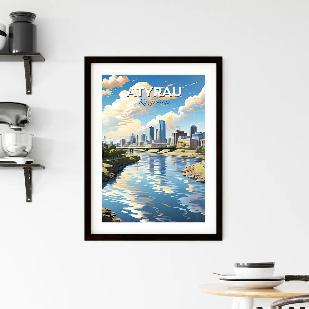 Atyrau, Kazakhstan, A Poster of a river with a city in the background Default Title