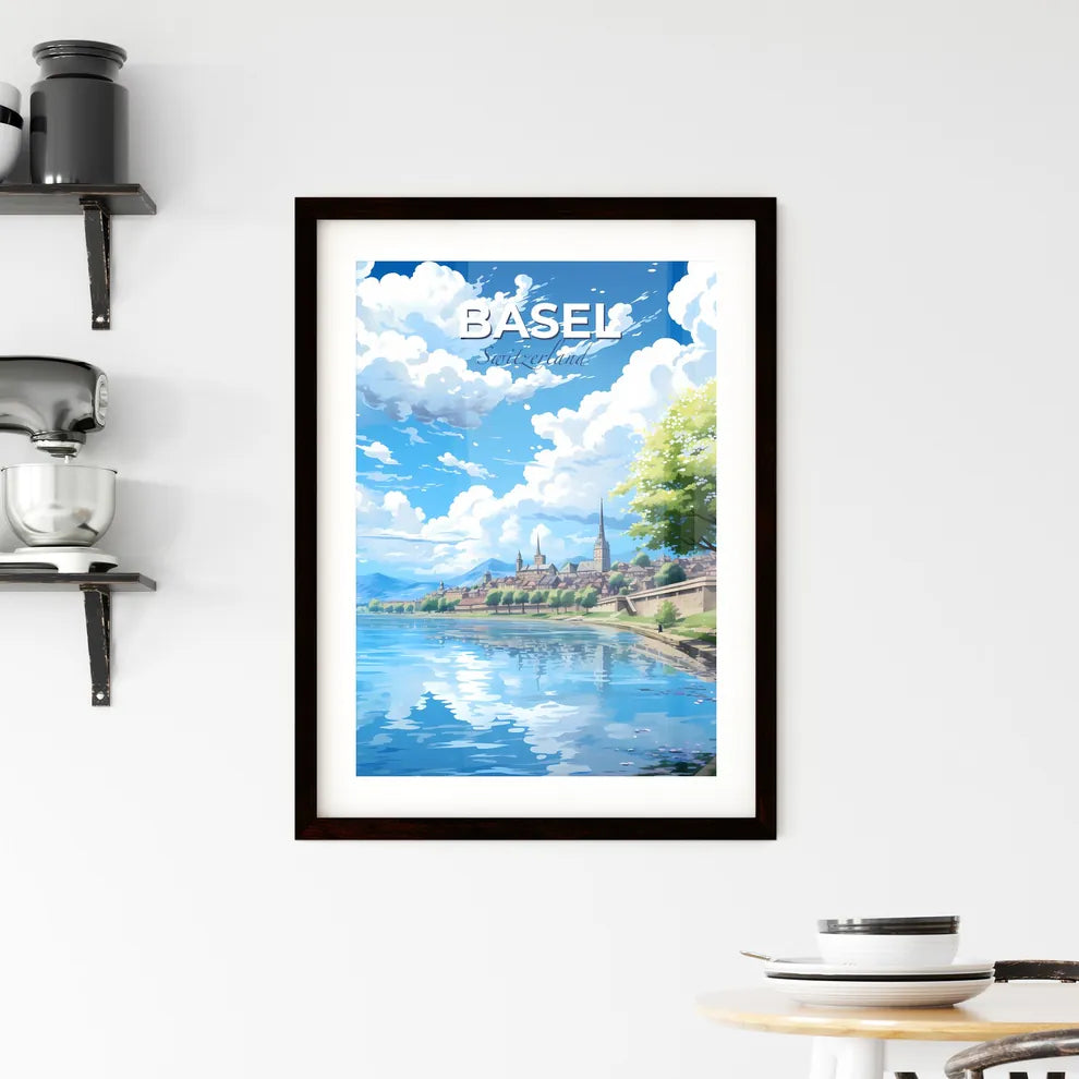 Basel, Switzerland, A Poster of a water body with a body of water and a city Default Title