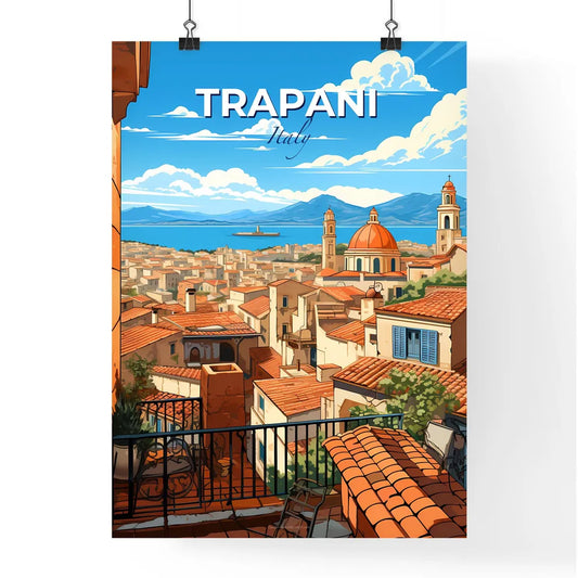 Trapani, Italy, A Poster of a view of a city from a balcony Default Title