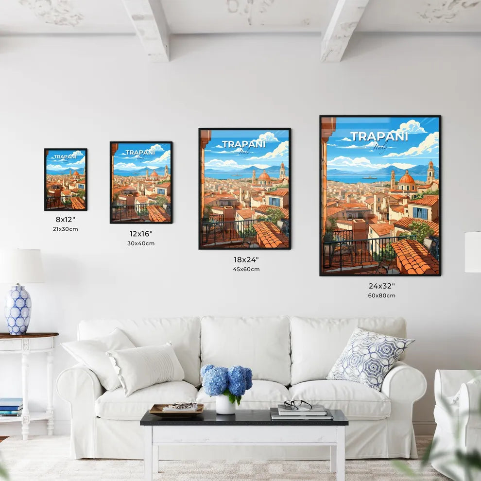 Trapani, Italy, A Poster of a view of a city from a balcony Default Title