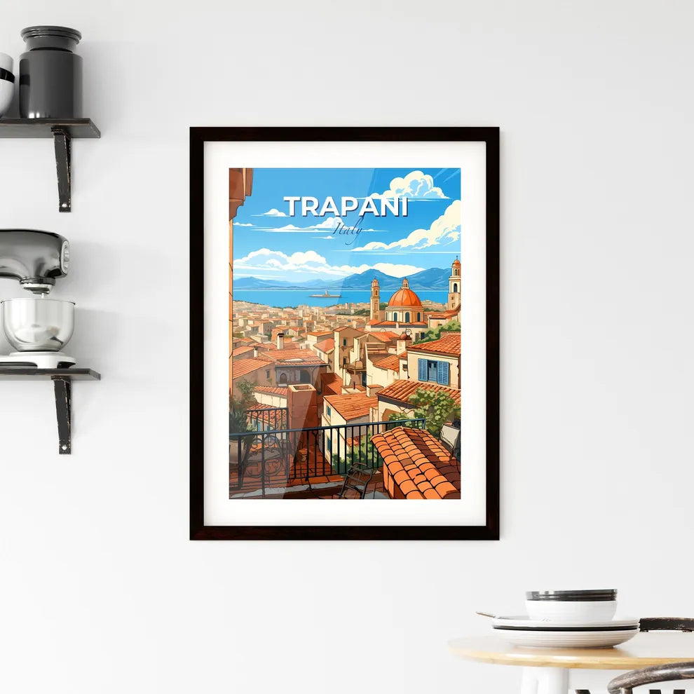 Trapani, Italy, A Poster of a view of a city from a balcony Default Title