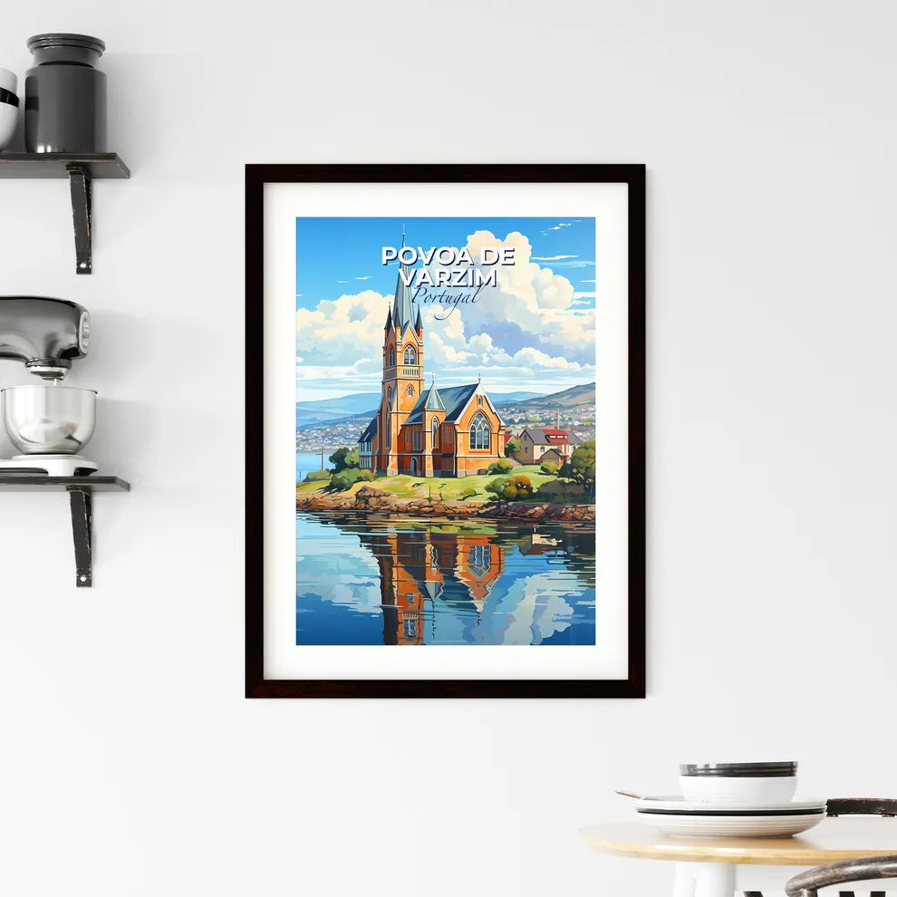 Povoa De Varzim, Portugal, A Poster of a church on an island by water Default Title