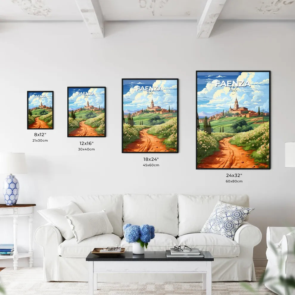 Faenza, Italy, A Poster of a dirt road leading to a village Default Title