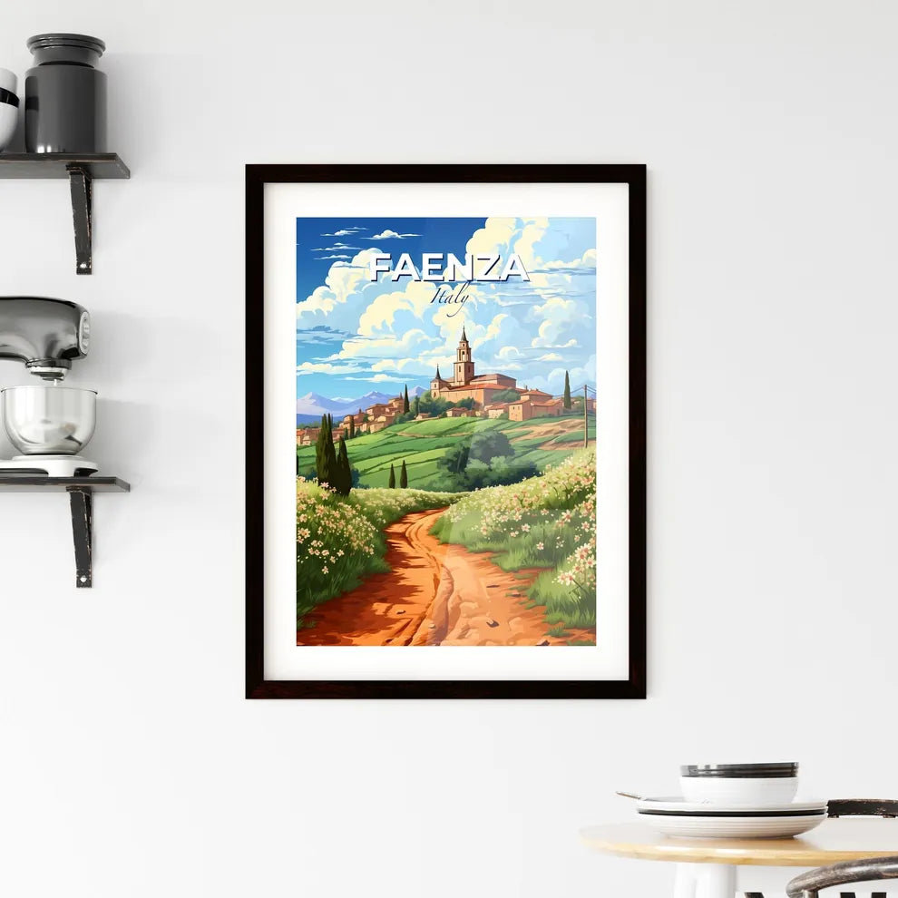 Faenza, Italy, A Poster of a dirt road leading to a village Default Title