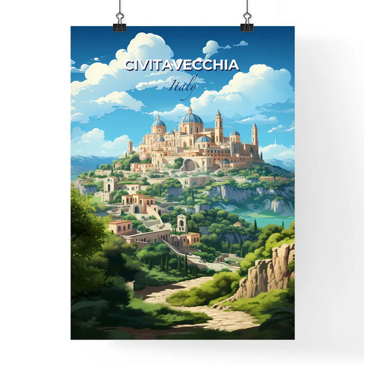 Civitavecchia, Italy, A Poster of a castle on a hill Default Title
