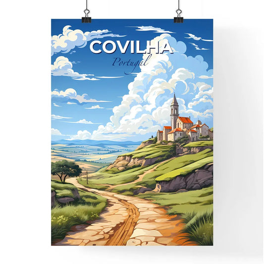 Covilha, Portugal, A Poster of a landscape with a road and a building on top of it Default Title