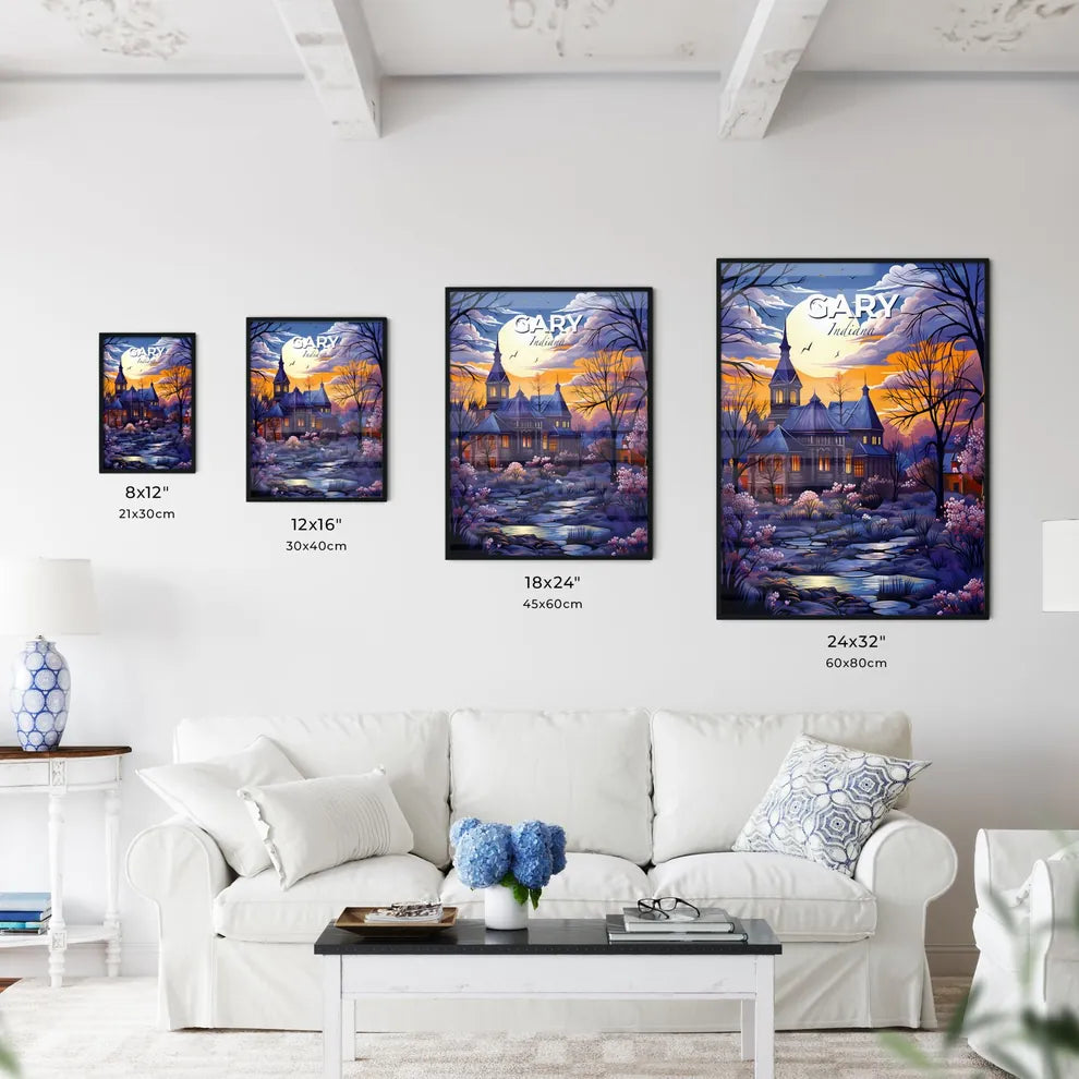 Gary, Indiana, A Poster of a painting of a house with trees and a river Default Title