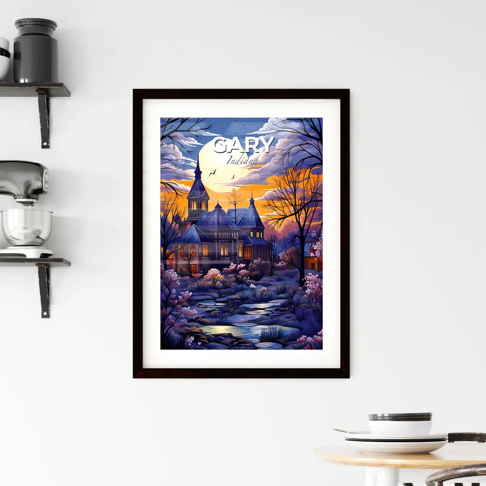 Gary, Indiana, A Poster of a painting of a house with trees and a river Default Title