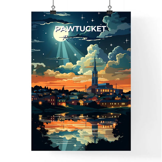 Pawtucket, Rhode Island, A Poster of a moon over a city Default Title