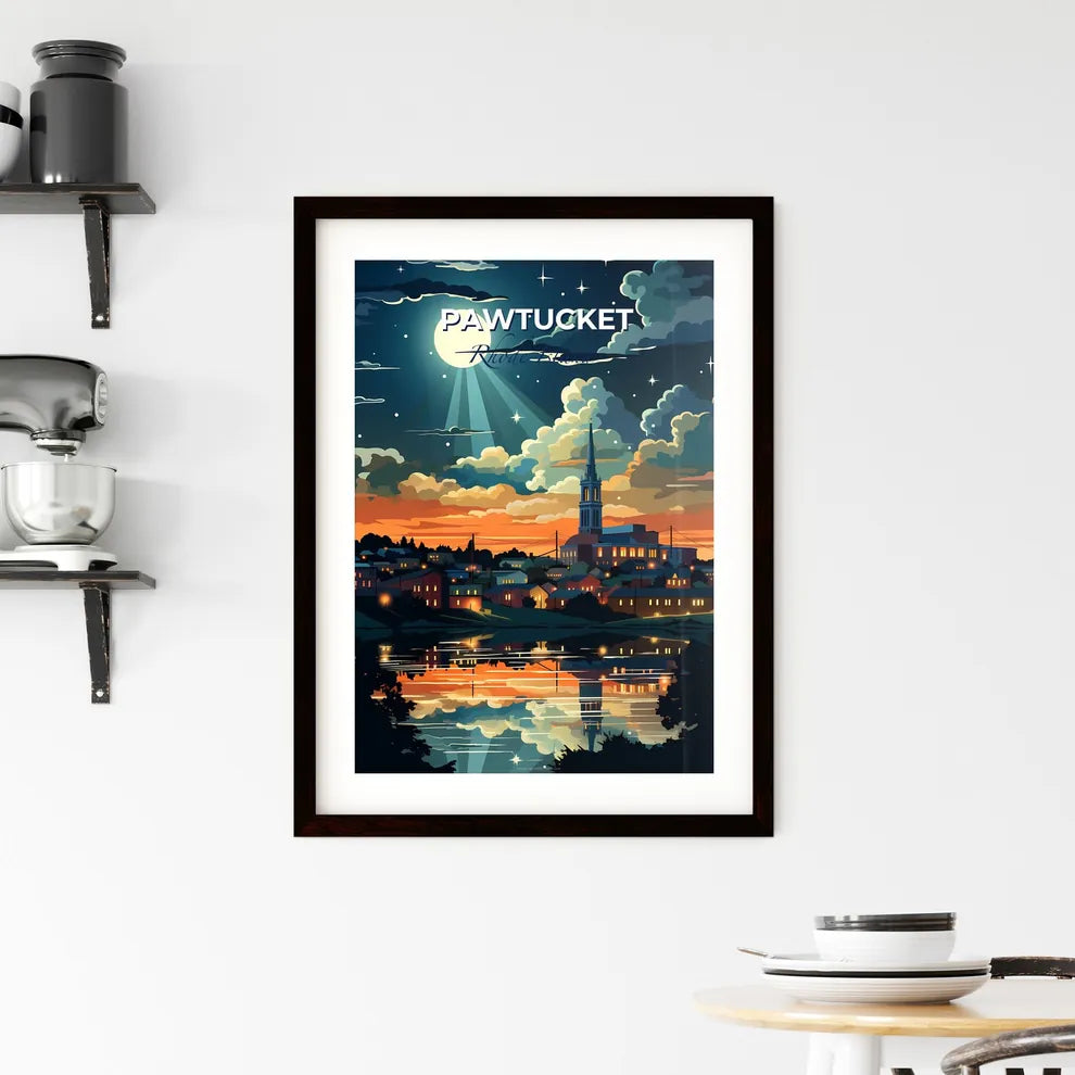 Pawtucket, Rhode Island, A Poster of a moon over a city Default Title