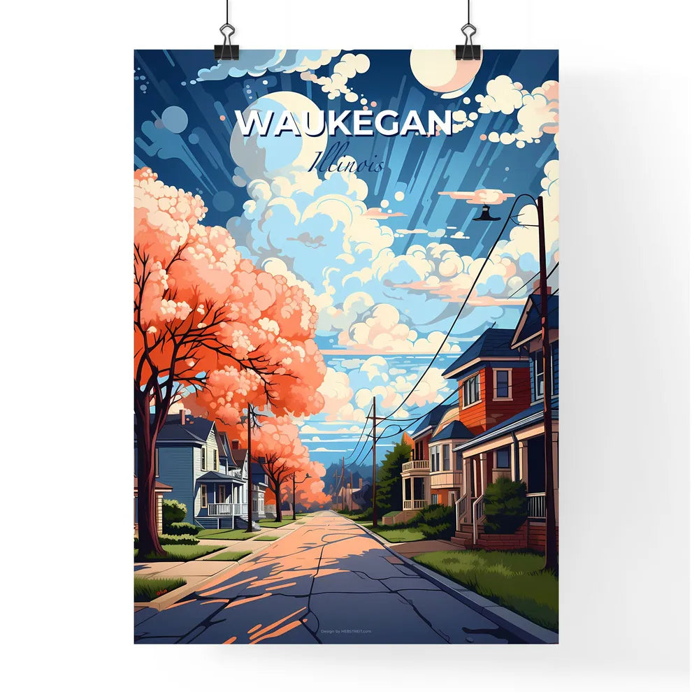 Waukegan, Illinois, A Poster of a street with houses and trees Default Title