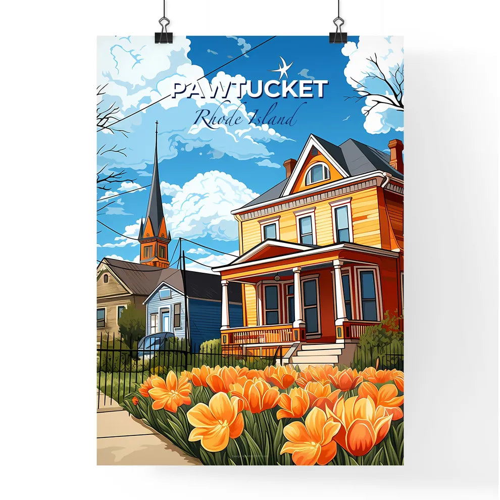 Pawtucket, Rhode Island, A Poster of a house with flowers in front of it Default Title