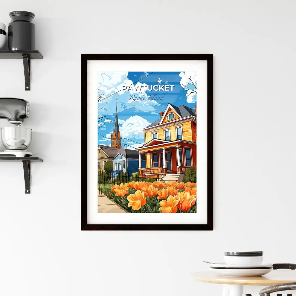 Pawtucket, Rhode Island, A Poster of a house with flowers in front of it Default Title