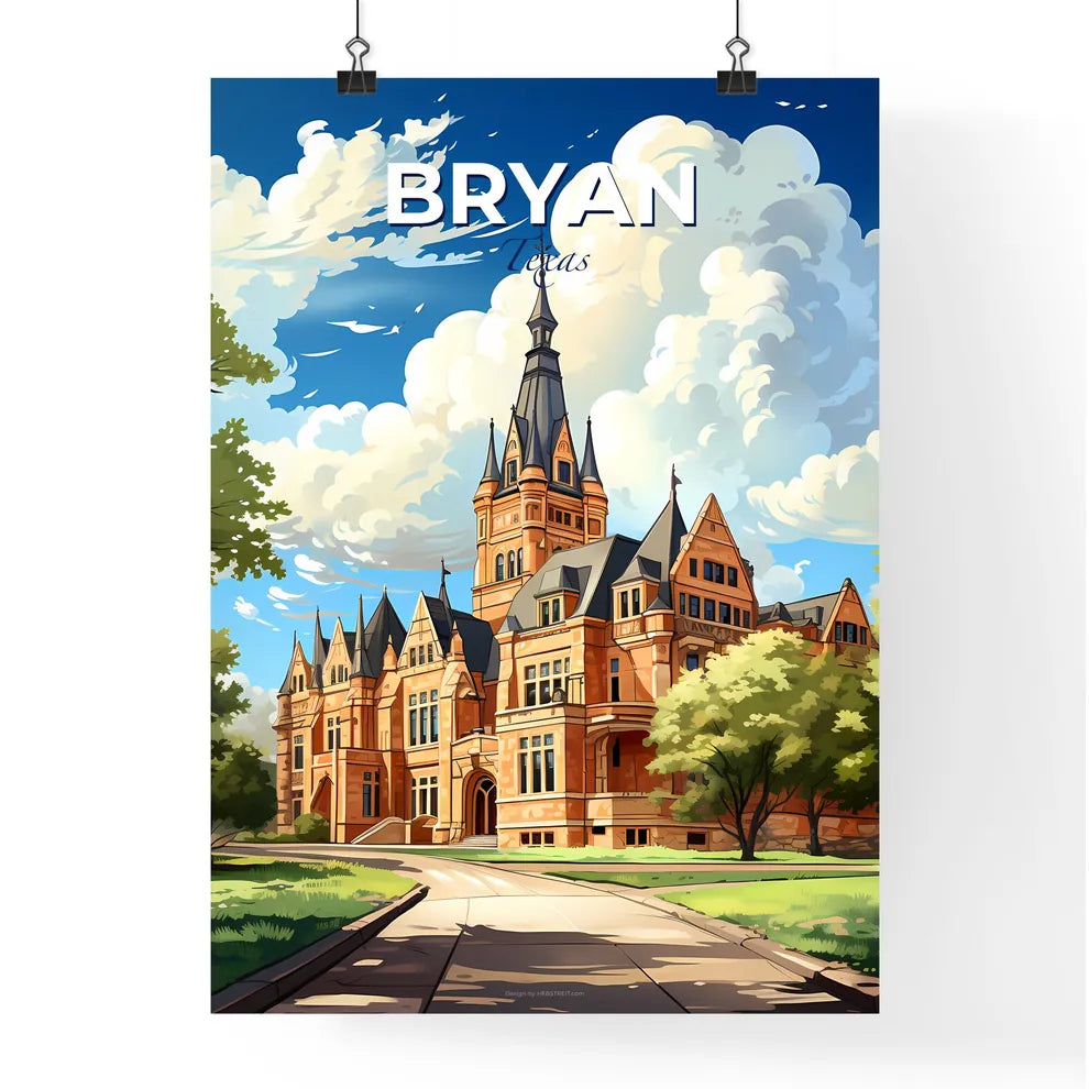 Bryan, Texas, A Poster of a large building with trees and a path Default Title