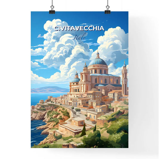 Civitavecchia, Italy, A Poster of a building on a cliff by the water Default Title