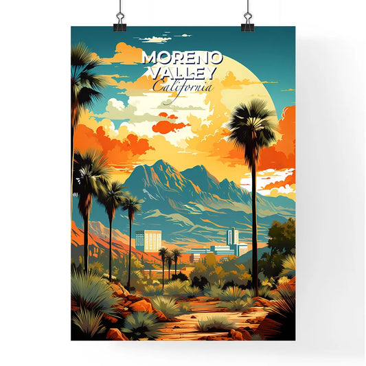 Moreno Valley, California, A Poster of a landscape with palm trees and mountains Default Title