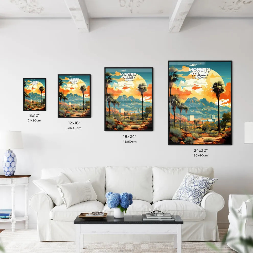 Moreno Valley, California, A Poster of a landscape with palm trees and mountains Default Title