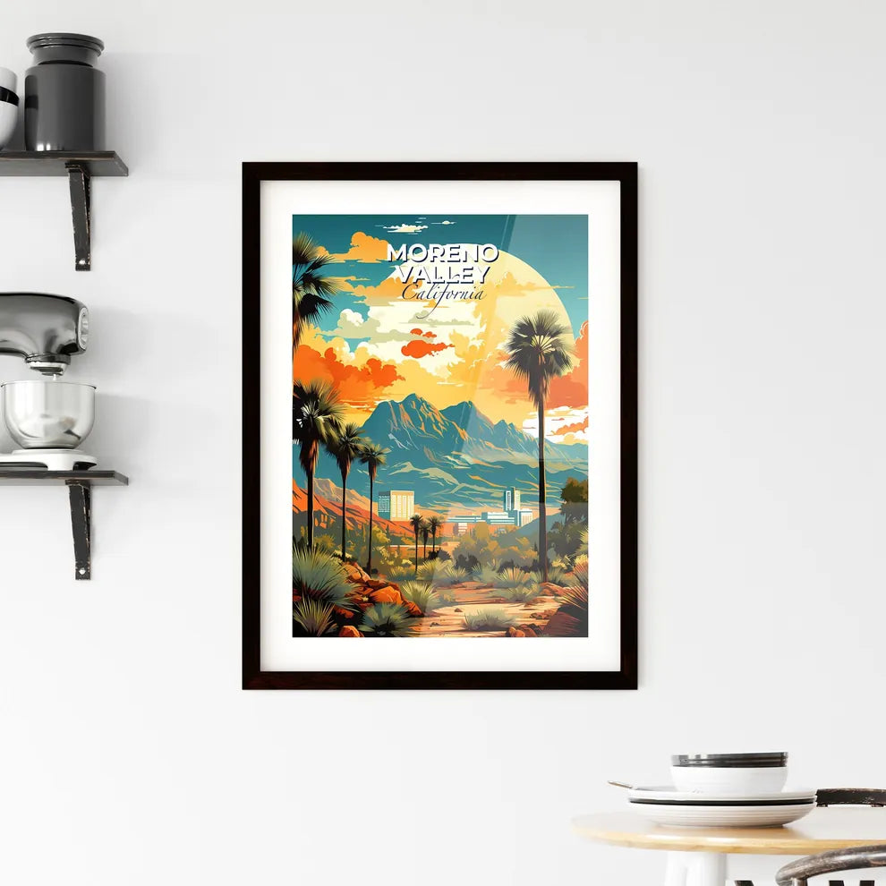 Moreno Valley, California, A Poster of a landscape with palm trees and mountains Default Title