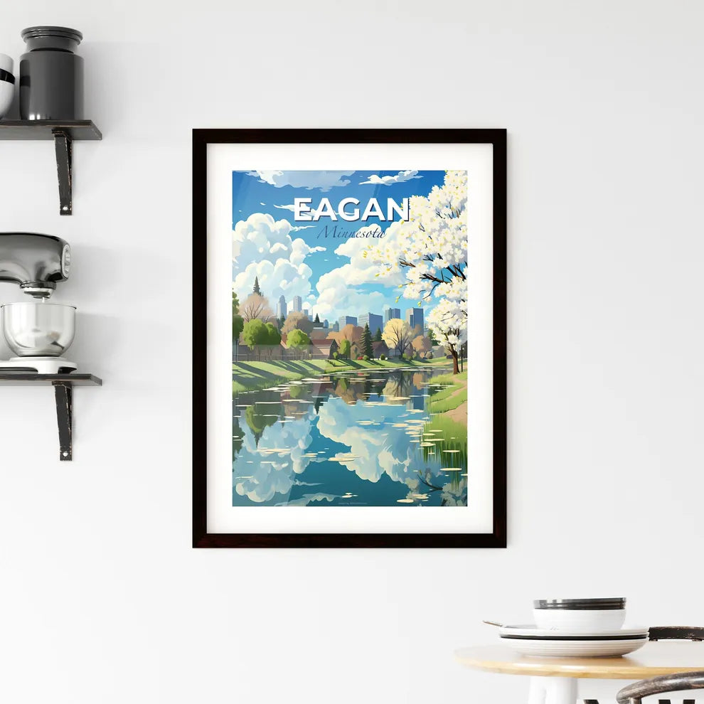 Eagan, Minnesota, A Poster of a river with trees and a city in the background Default Title