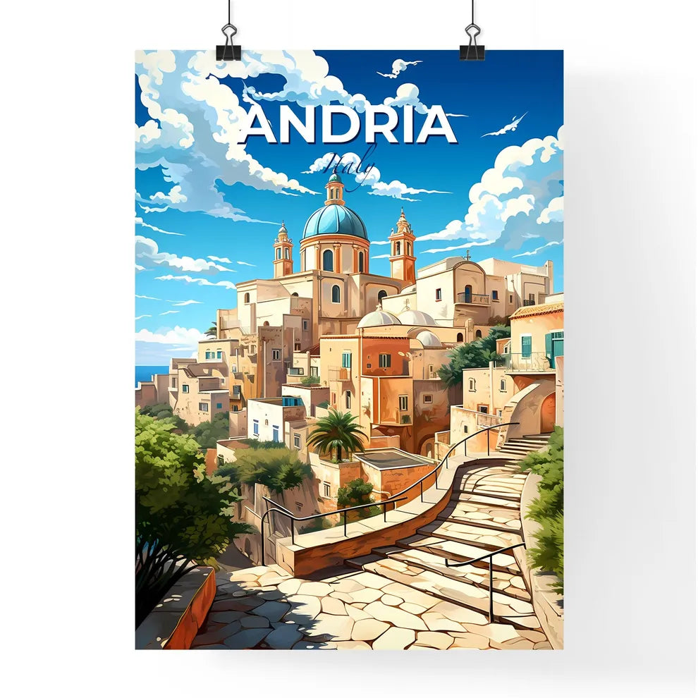 Andria, Italy, A Poster of a stone staircase leading to a city Default Title