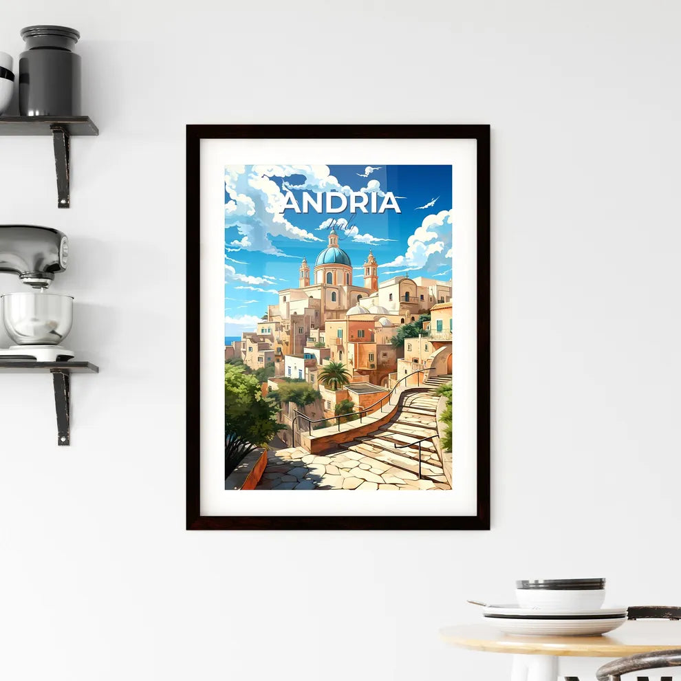 Andria, Italy, A Poster of a stone staircase leading to a city Default Title
