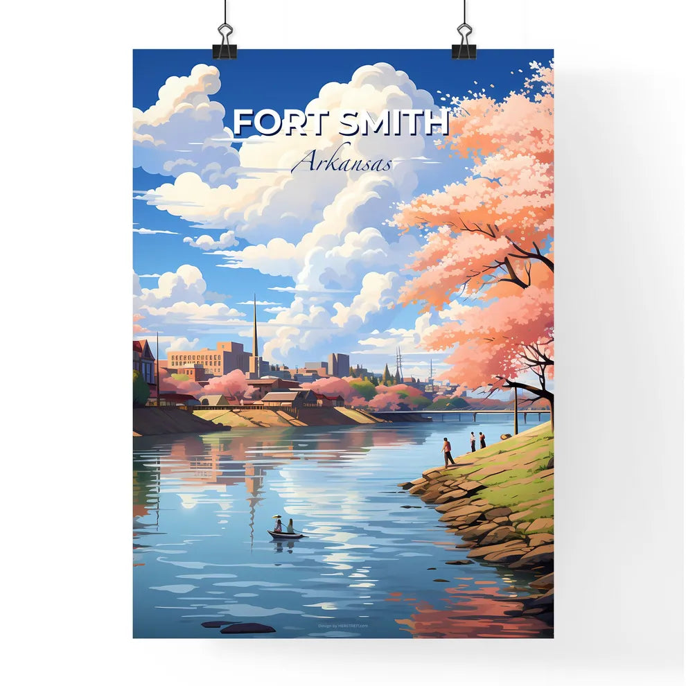 Fort Smith, Arkansas, A Poster of a river with trees and people on it Default Title