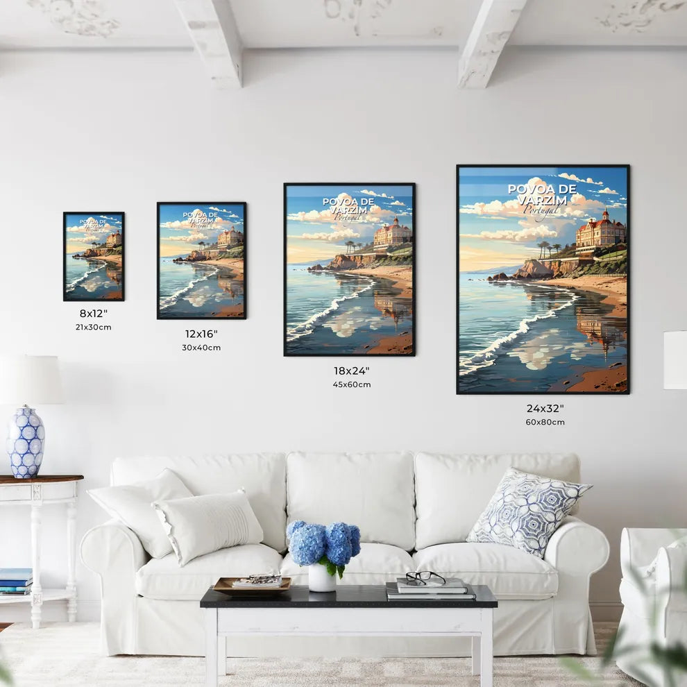 Povoa De Varzim, Portugal, A Poster of a building on a cliff by the water Default Title