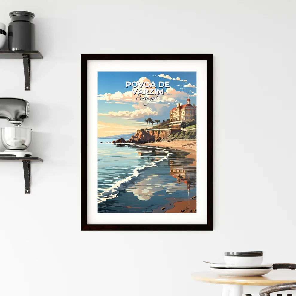 Povoa De Varzim, Portugal, A Poster of a building on a cliff by the water Default Title