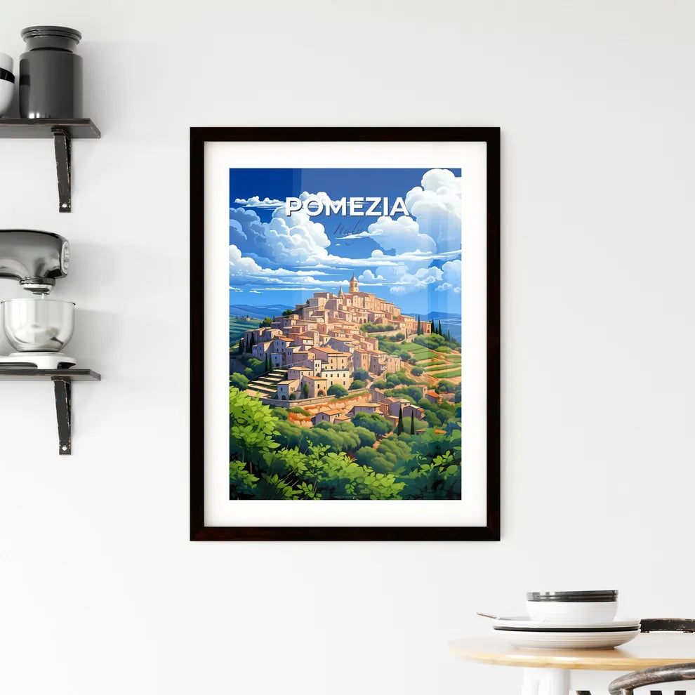 Pomezia, Italy, A Poster of a large town on a hill Default Title