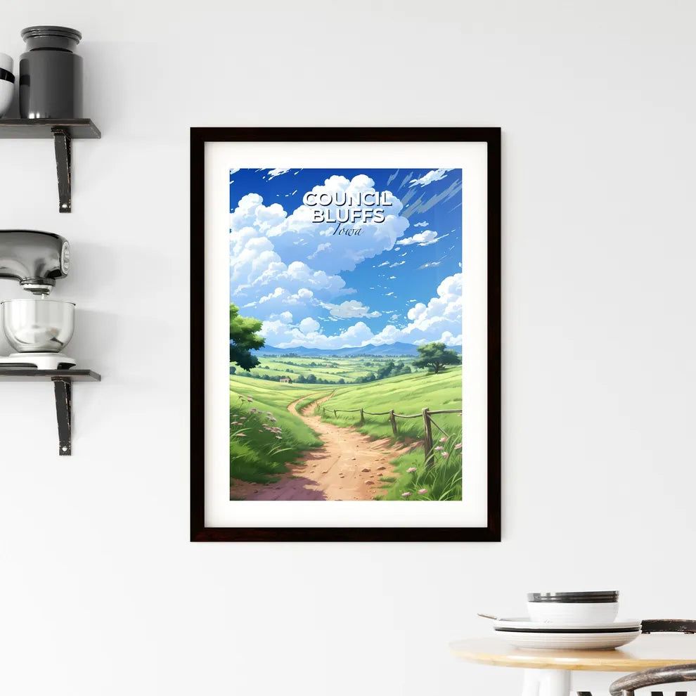 Council Bluffs, Iowa, A Poster of a dirt road through a grassy field Default Title