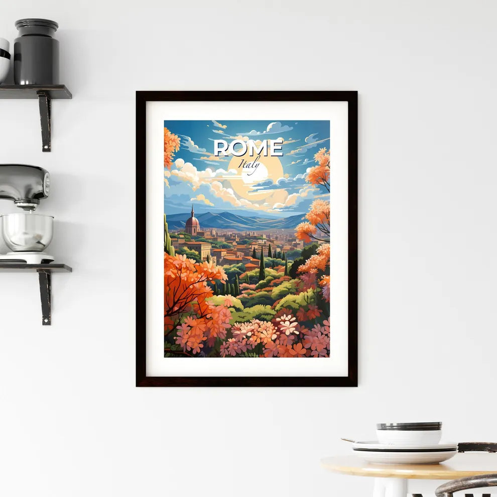 Rome, Italy, A Poster of a landscape with trees and buildings Default Title