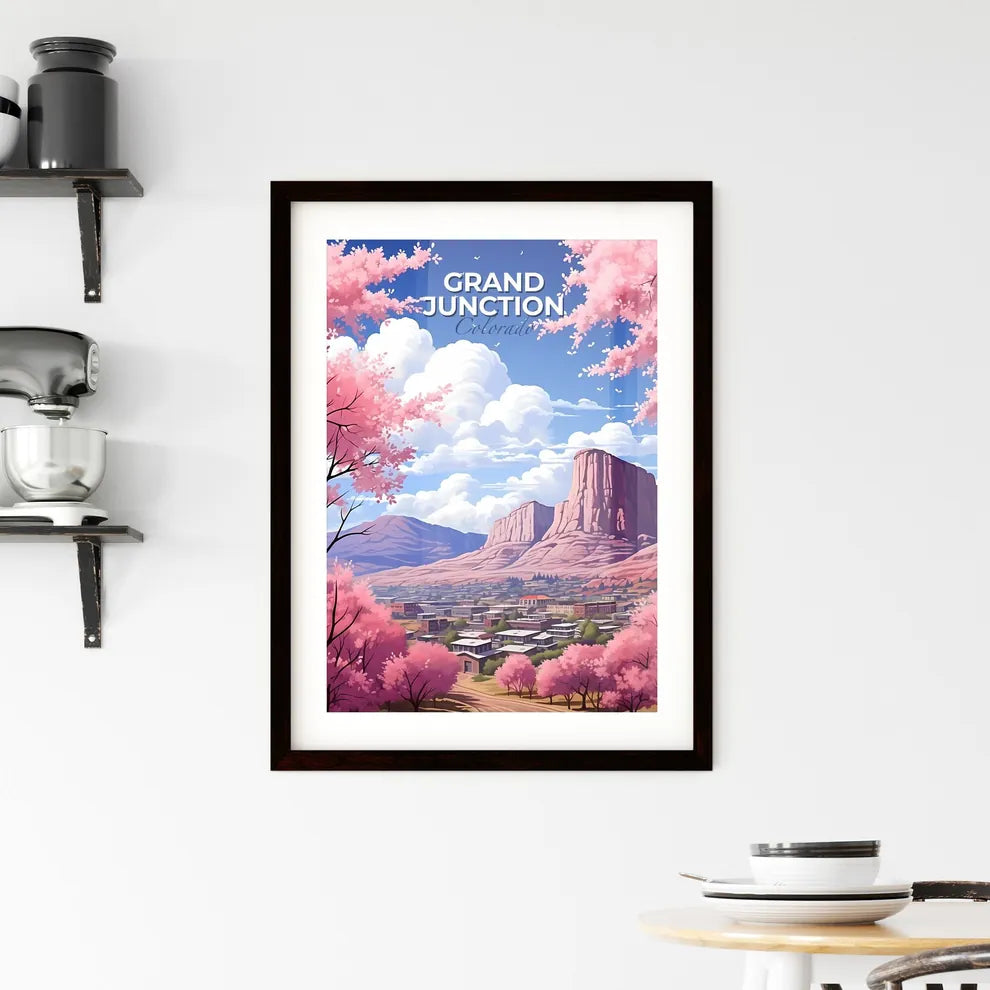 Grand Junction, Colorado, A Poster of a landscape with pink trees and mountains Default Title