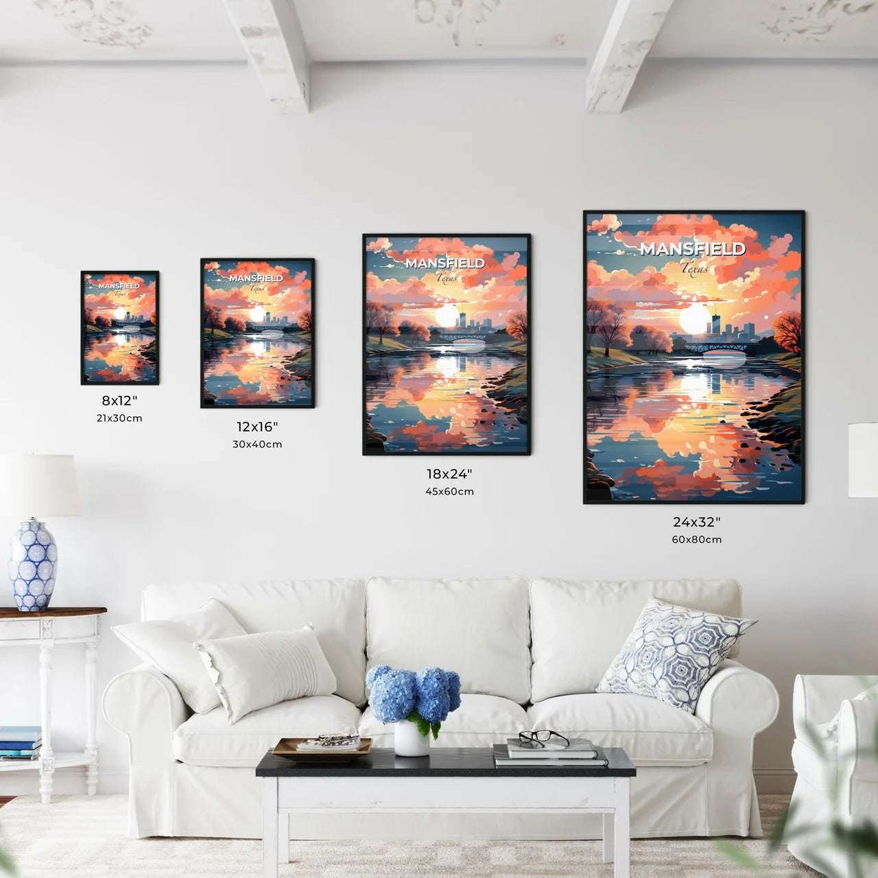 Mansfield, Texas, A Poster of a sunset over a river Default Title