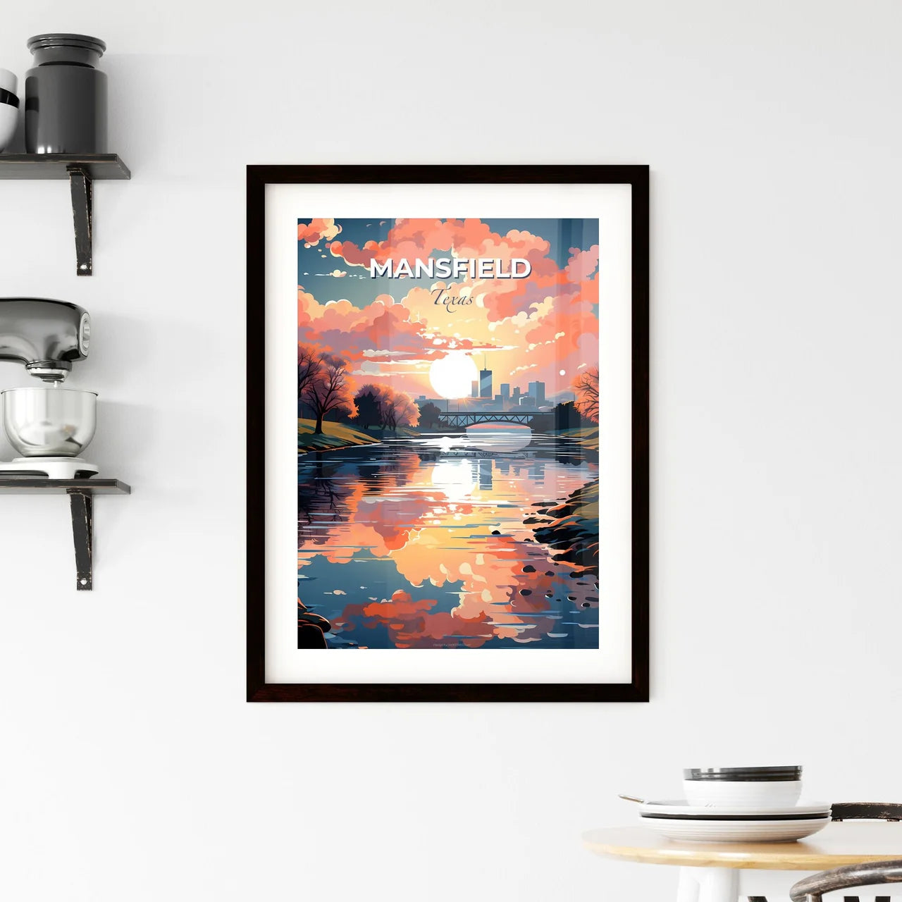 Mansfield, Texas, A Poster of a sunset over a river Default Title