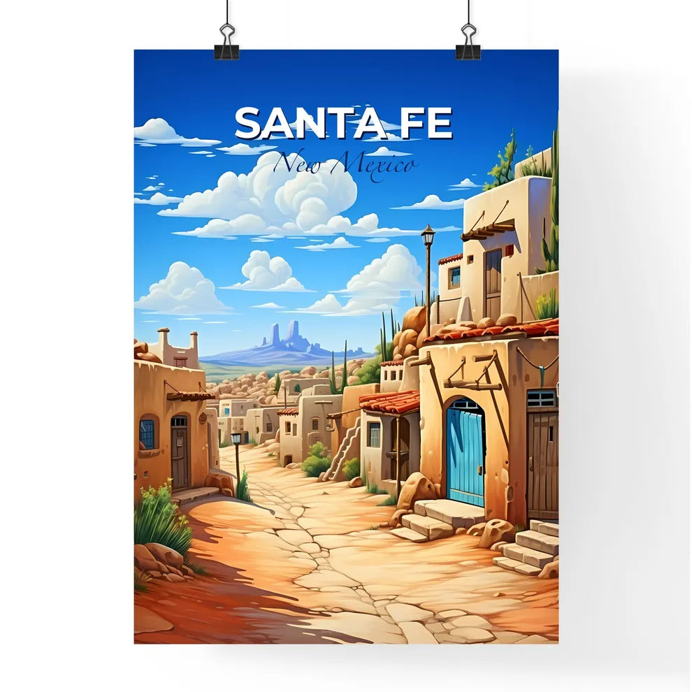 Santa Fe, New Mexico, A Poster of a cartoon of a village Default Title