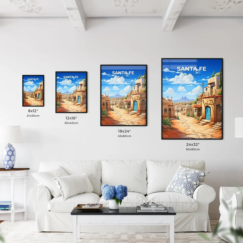 Santa Fe, New Mexico, A Poster of a cartoon of a village Default Title