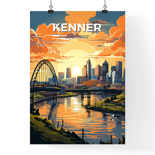 Kenner, Louisiana, A Poster of a bridge over a river with a city in the background Default Title