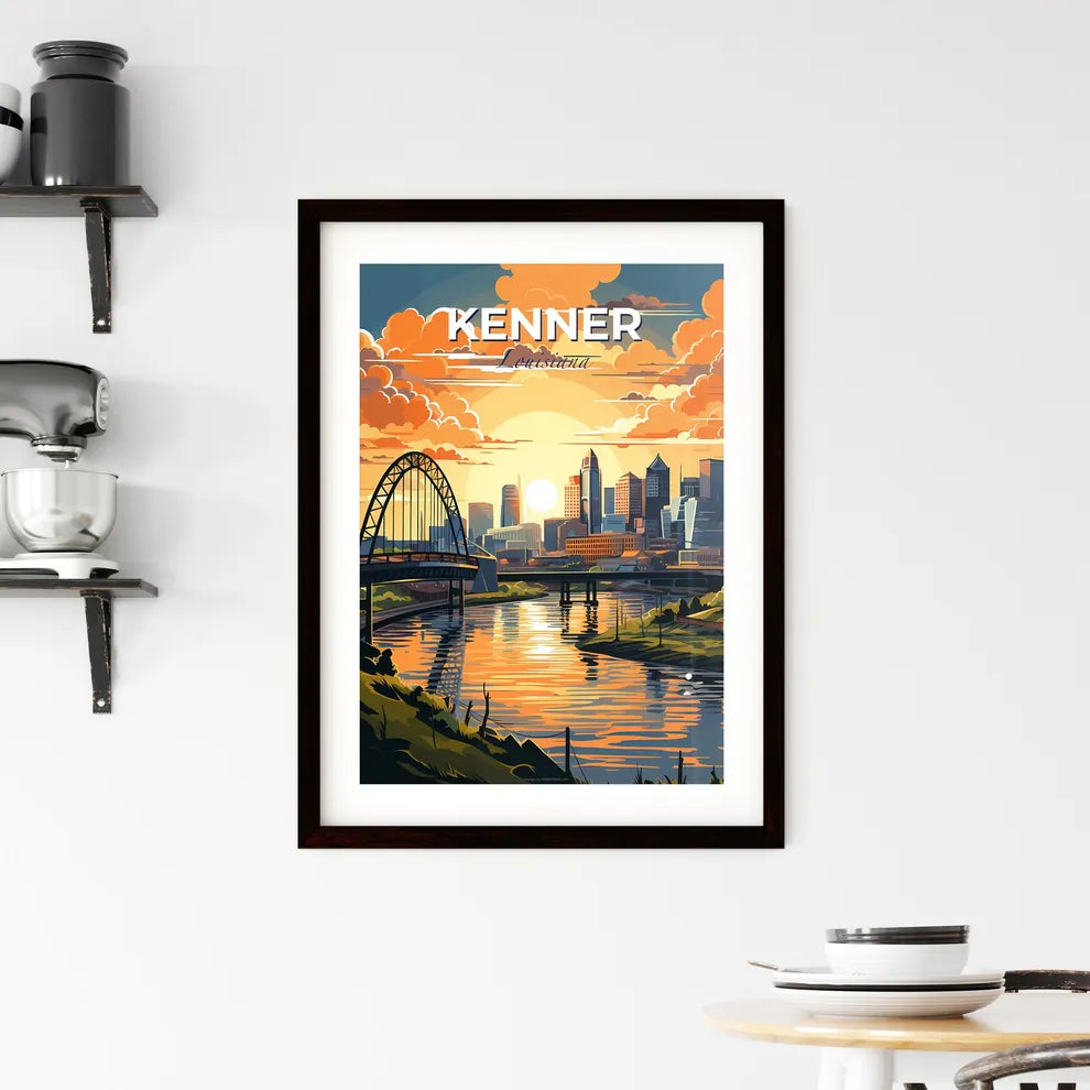 Kenner, Louisiana, A Poster of a bridge over a river with a city in the background Default Title