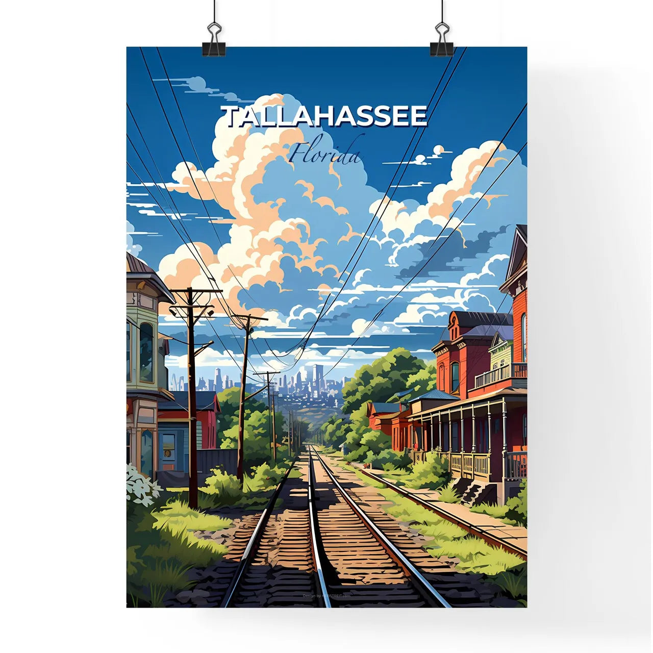 Tallahassee, Florida, A Poster of a train tracks in a town Default Title