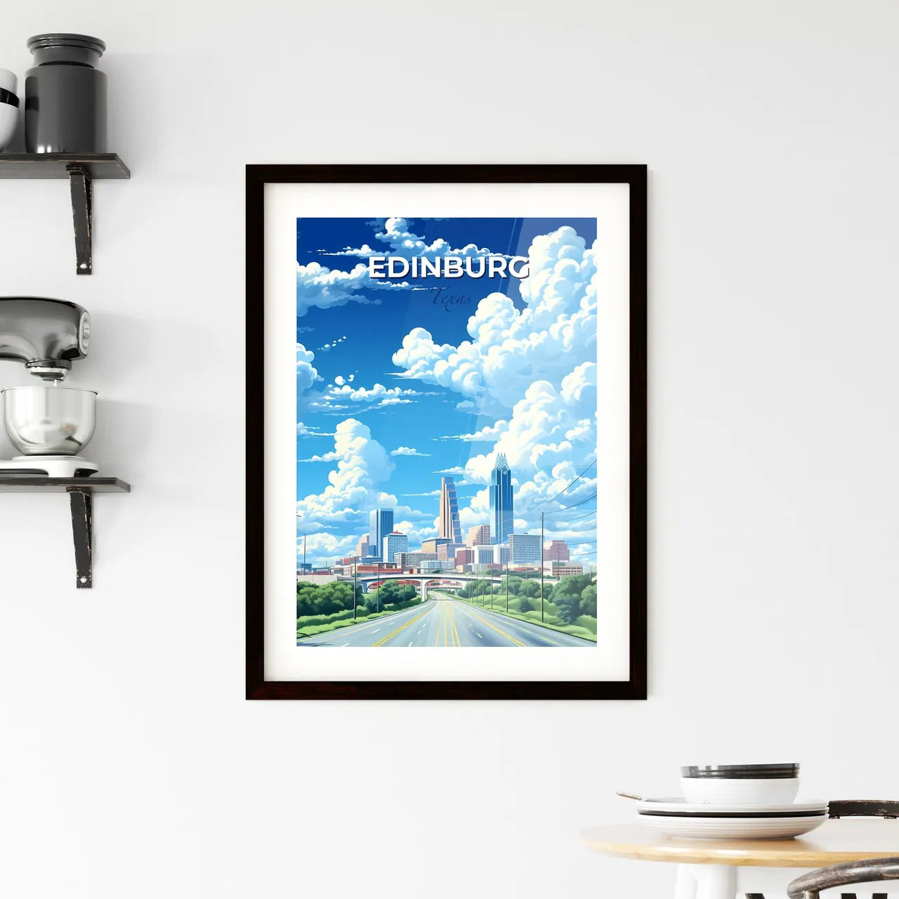 Edinburg, Texas, A Poster of a road with a city in the background Default Title