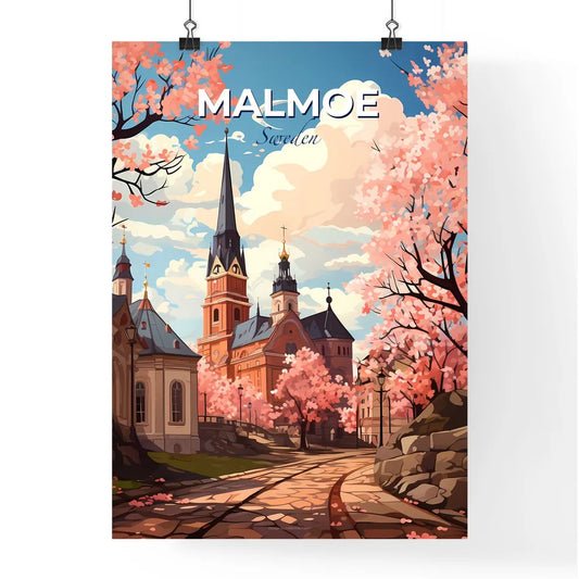 Malmoe, Sweden, A Poster of a painting of a church and trees Default Title