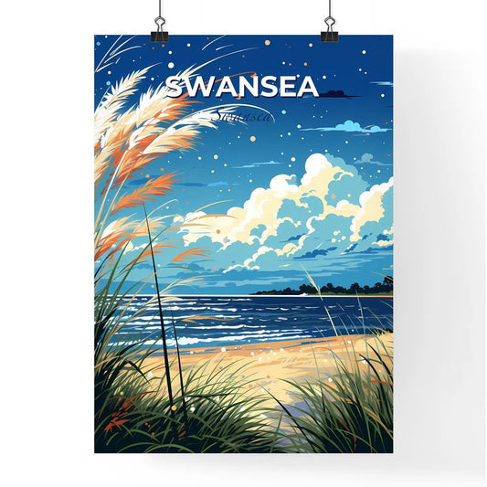 Swansea, Swansea, A Poster of a beach with grass and water Default Title