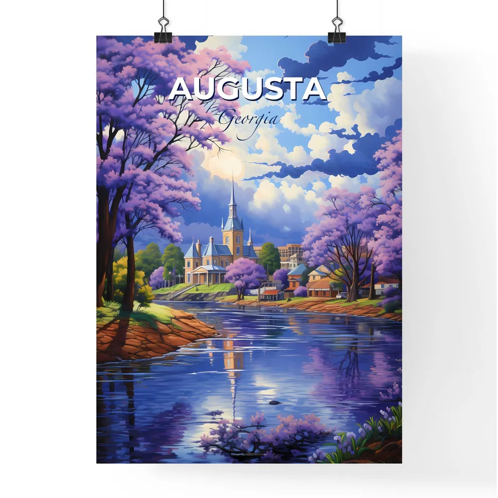 Augusta, Georgia, A Poster of a river with trees and a building in the background Default Title