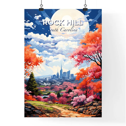 Rock Hill, South Carolina, A Poster of a landscape with trees and a city in the background Default Title