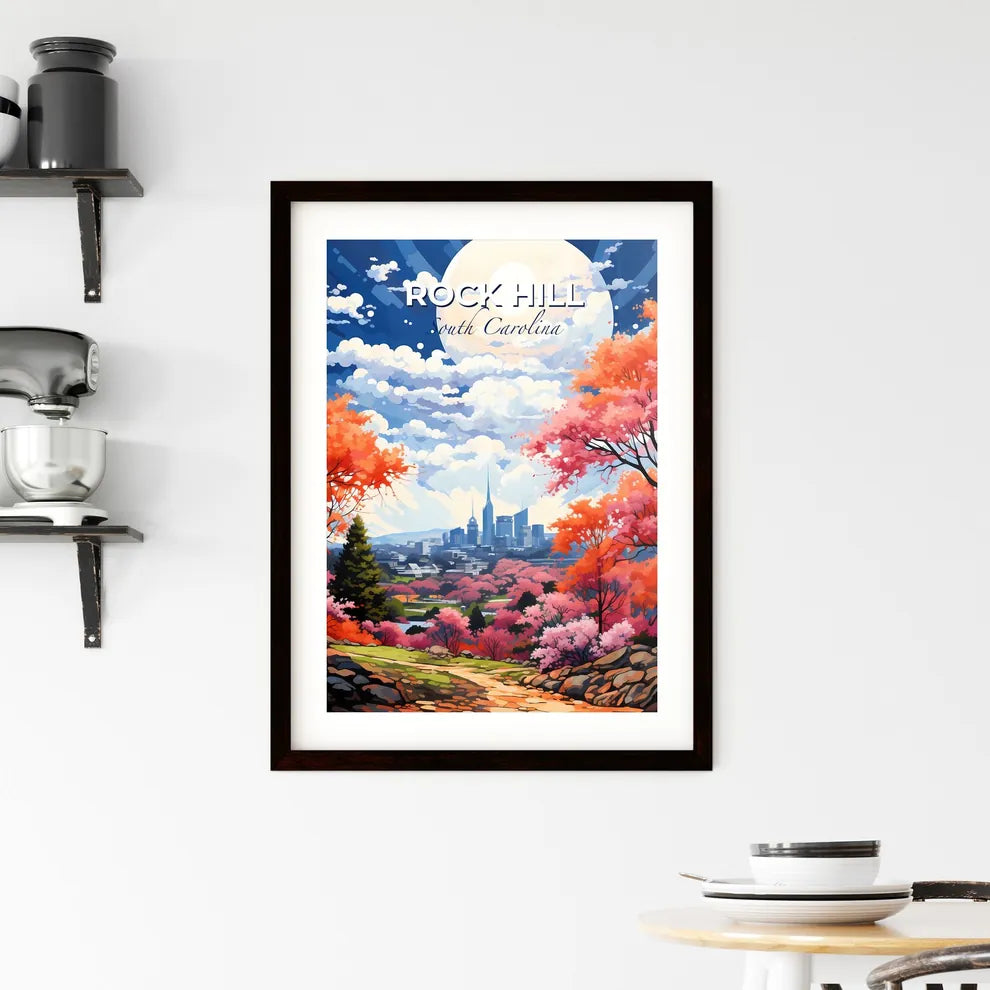 Rock Hill, South Carolina, A Poster of a landscape with trees and a city in the background Default Title