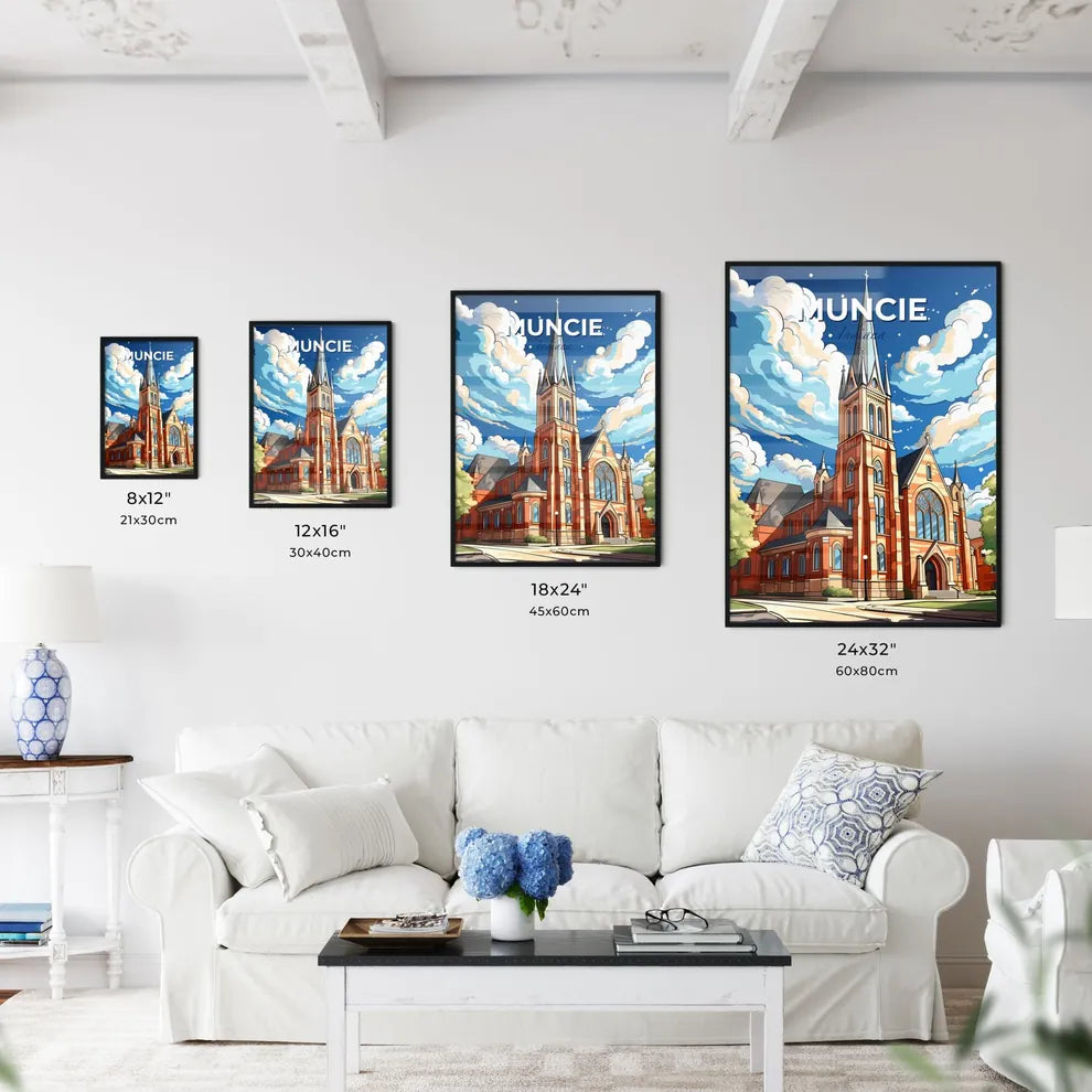 Muncie, Indiana, A Poster of a church with a tall tower Default Title