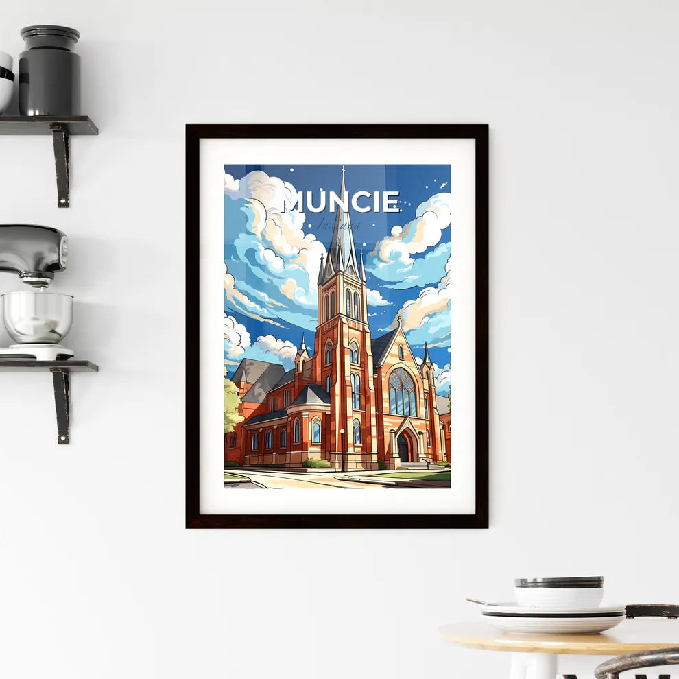 Muncie, Indiana, A Poster of a church with a tall tower Default Title