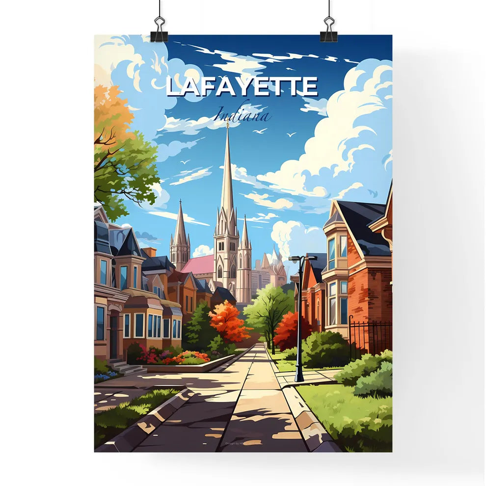 Lafayette, Indiana, A Poster of a street with a church in the background Default Title