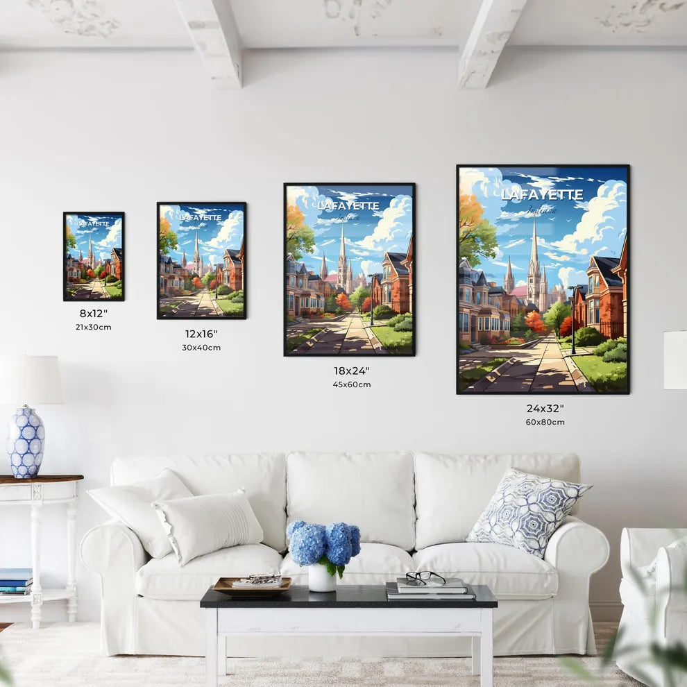 Lafayette, Indiana, A Poster of a street with a church in the background Default Title