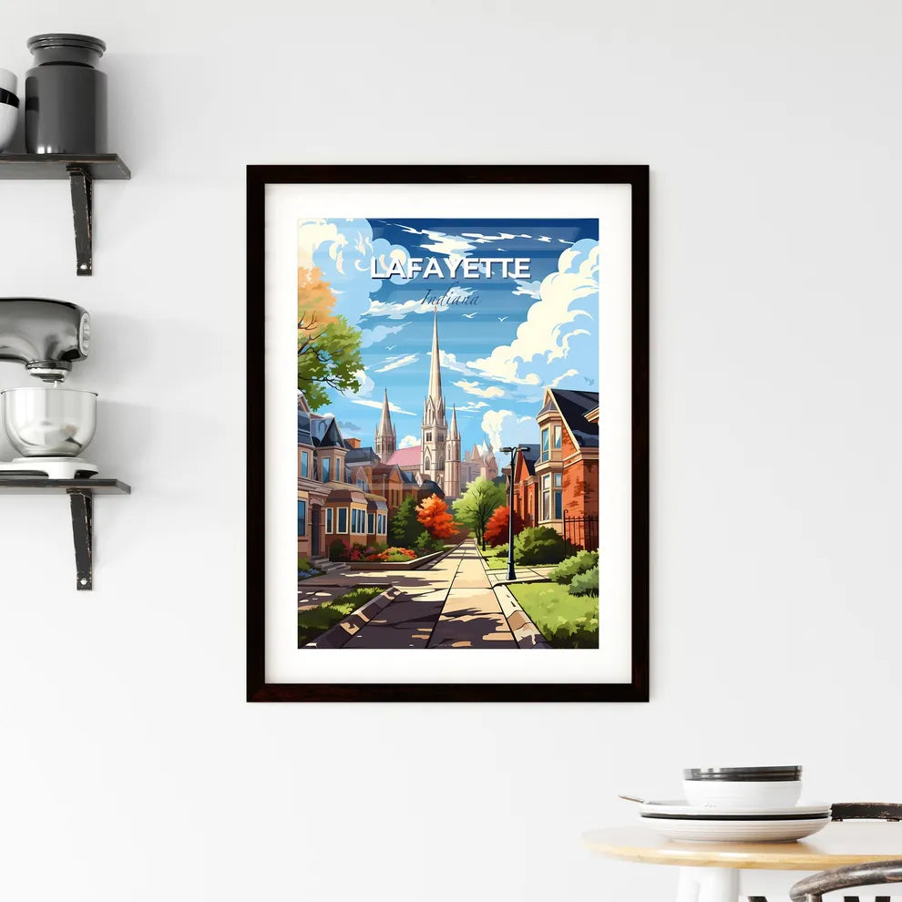Lafayette, Indiana, A Poster of a street with a church in the background Default Title